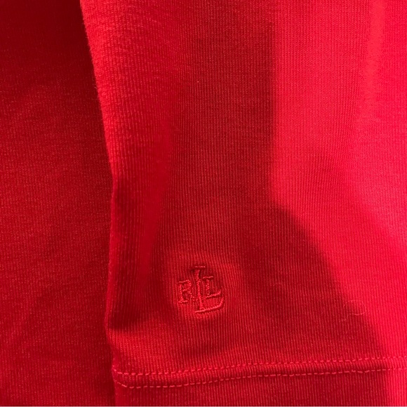 Lauren Ralph Lauren‎ Long Sleeve Tee Boatneck Red Classic Preppy Old Money 2X - Picture 8 of 12